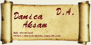 Danica Akšam vizit kartica